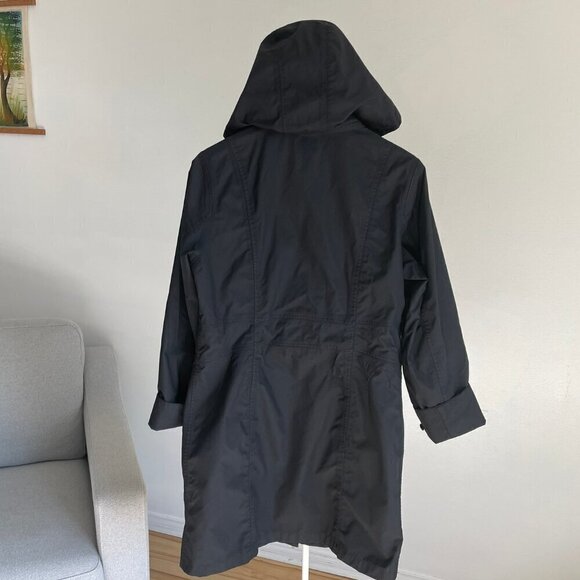 Eddie Bauer Fall Coat Jacket Black Removable Lining 3/4 Length FLAWS Size Medium - Picture 4 of 16